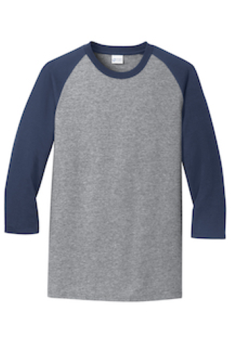 Port & Company 50/50 Cotton/Poly 3/4-Sleeve Raglan T-Shirt