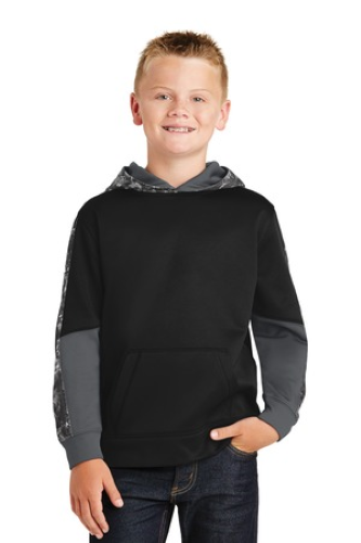 Sport-Tek Youth Sport-Wick Mineral Freeze Fleece Colorblock Hooded Pullover