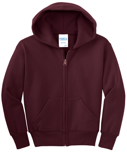 Port & Company Youth Full-Zip Hooded Sweatshirt