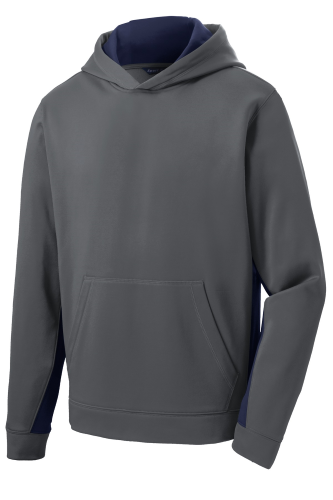 Sport-Tek Youth Sport-Wick Fleece Colorblock Hooded Pullover